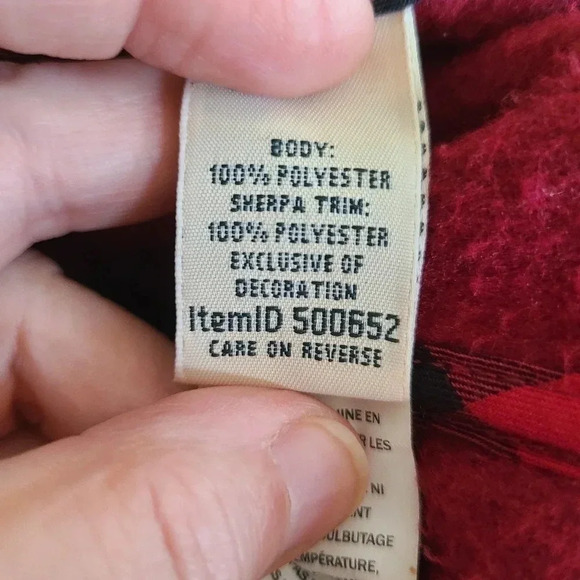 LL Bean women's cable knit 1/4 zip Pullover Sweater fleece collar and cuffs L - Picture 11 of 14